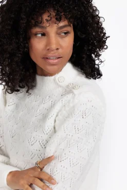 Abby pearl pullover - off white