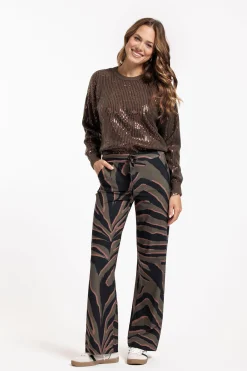 Abigail zebra trousers - black/new army