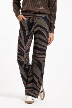 Abigail zebra trousers - black/new army
