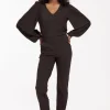 Anna bonded trousers - espresso