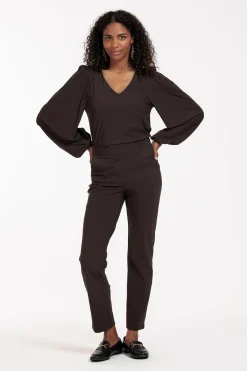 Anna bonded trousers - espresso