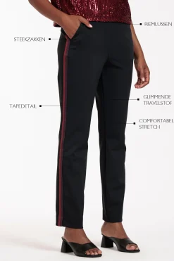 Anna shiny bonded trousers - black