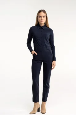 Anne bonded trousers - dark blue