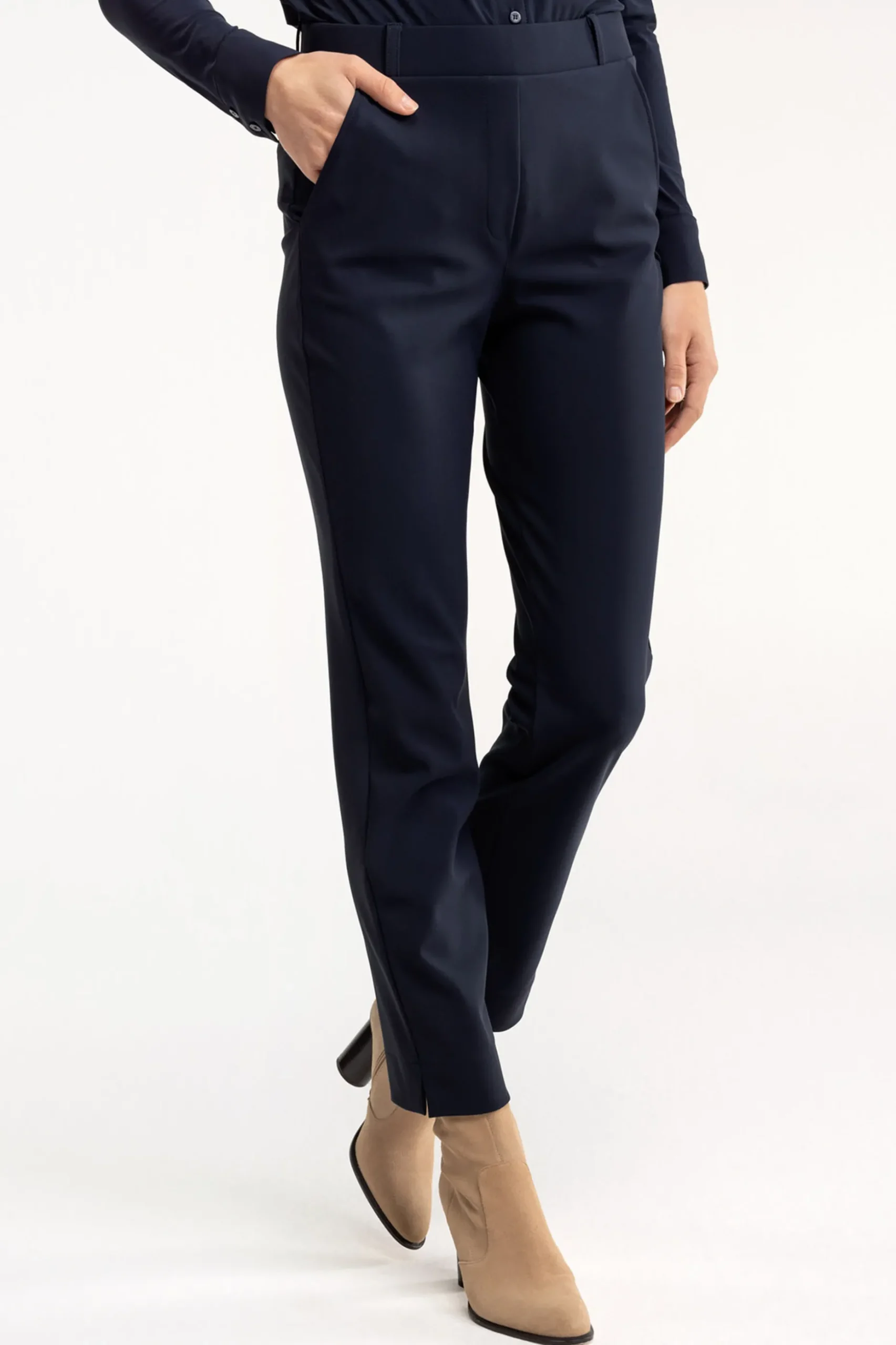 Anne bonded trousers - dark blue