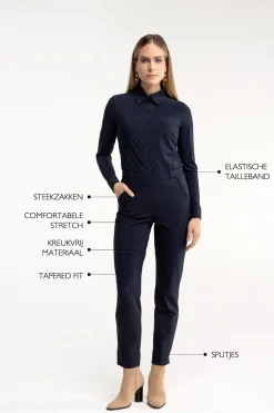 Anne bonded trousers - dark blue