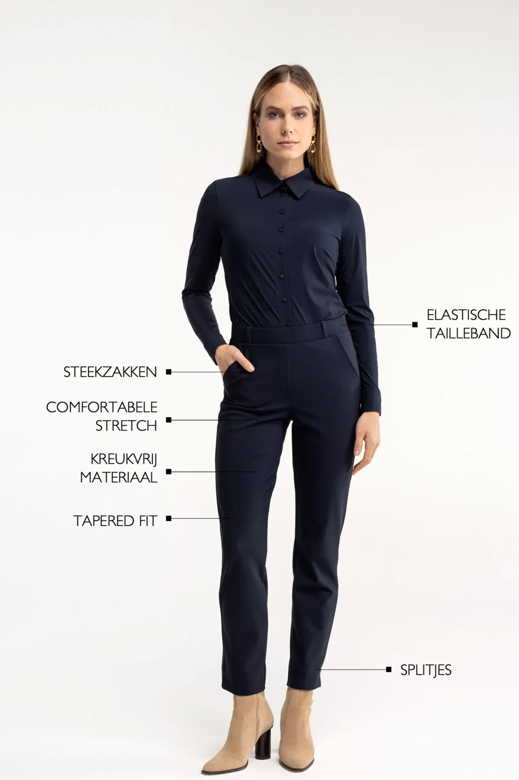 Anne bonded trousers - dark blue