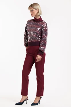 Anne bonded trousers - merlot