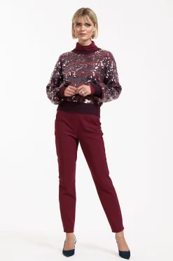 Anne bonded trousers - merlot