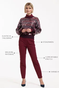 Anne bonded trousers - merlot