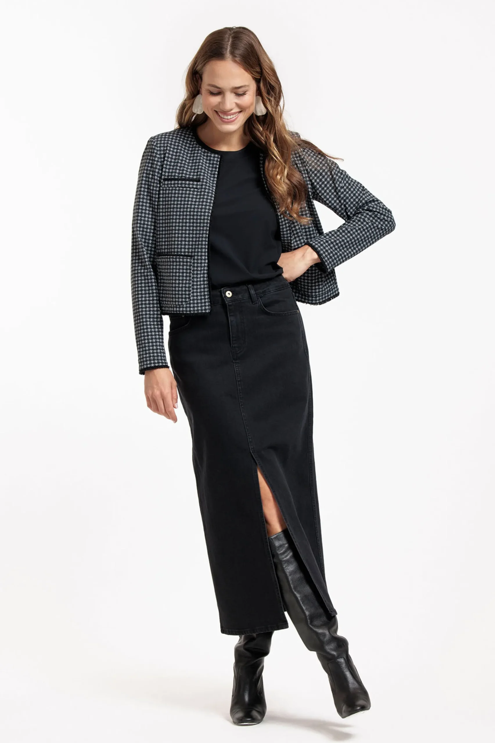 Annebella denim skirt - black