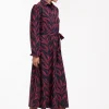 Anouk leaves dress - darkblue/merlot