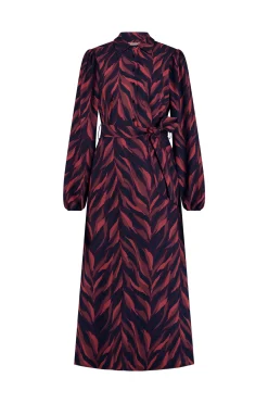 Anouk leaves dress - darkblue/merlot