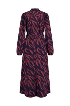 Anouk leaves dress - darkblue/merlot