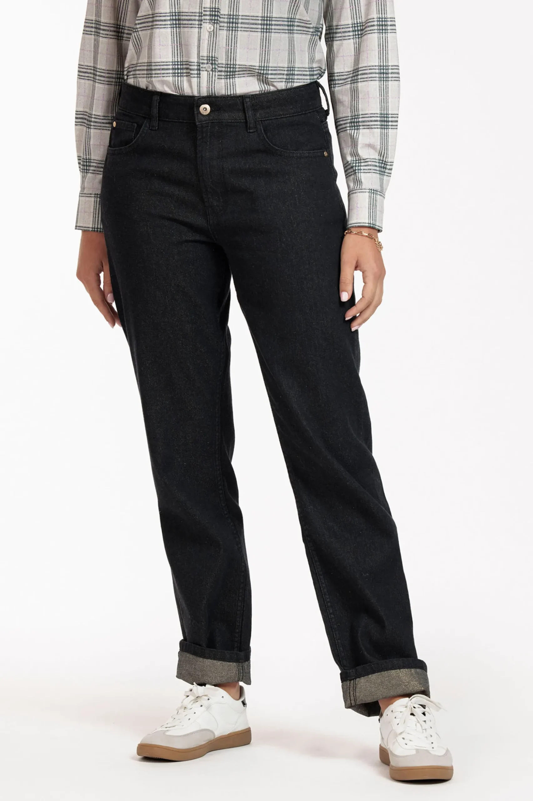 Ava gold trousers - black