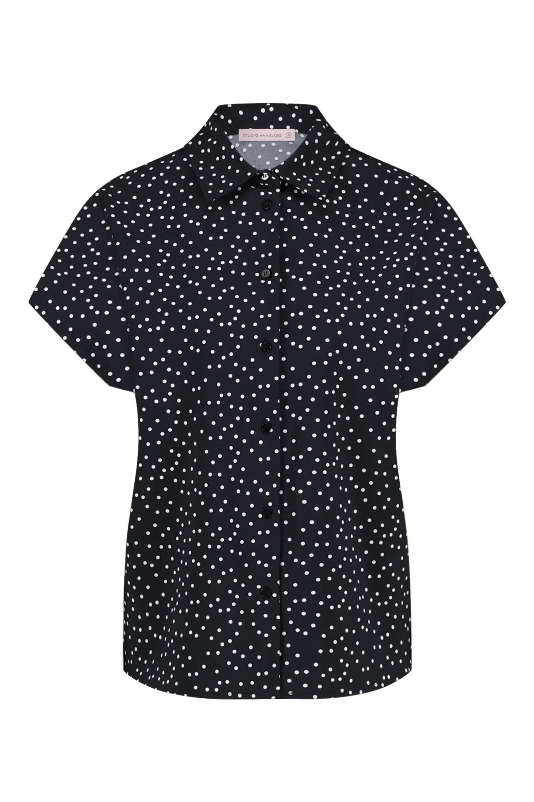 Barb irr dot blouse - black/off white
