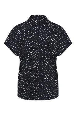 Barb irr dot blouse - black/off white