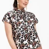 Barb leopard blouse - kit/chocolate