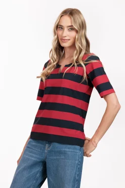 Becki stripe shirt - dark blue/red