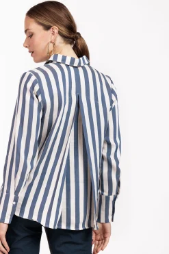 Birdy stripe blouse - kit/denim blue