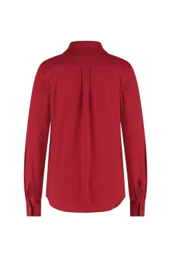 Bobby gold button blouse - dark red