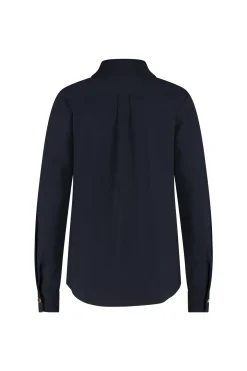 Bobby gold button blouse - dark blue