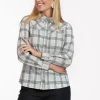 Bobby western check blouse - grey melange/antraciet