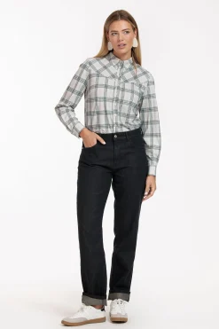 Bobby western check blouse - grey melange/antraciet