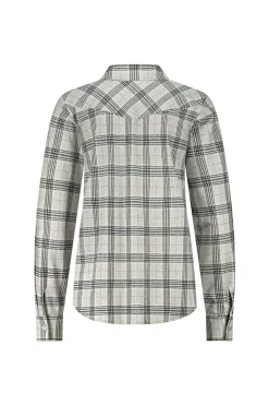 Bobby western check blouse - grey melange/antraciet