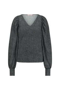 Bodi tweed top - black/off white