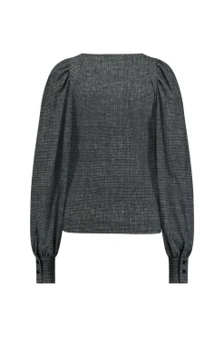 Bodi tweed top - black/off white