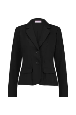 Bright bonded blazer - black
