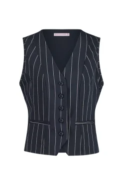 Bruno gold stripe gilet - darkblue/gold