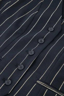 Bruno gold stripe gilet - darkblue/gold