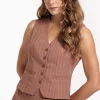 Bruno pinstripe gilet - chocolate/kit