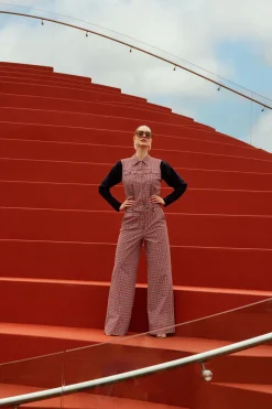 Burnice check jumpsuit - multi color