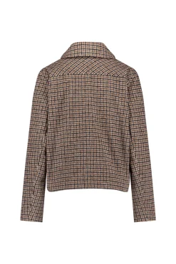 Caddy brushed check coat - chocolate/black
