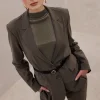 Camille bonded blazer - new army