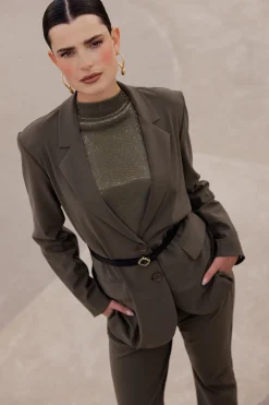 Camille bonded blazer - new army