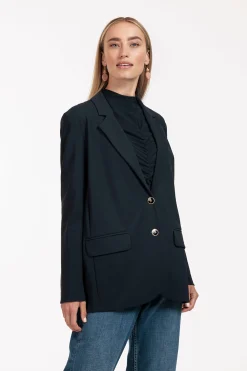 Camille button blazer - dark blue