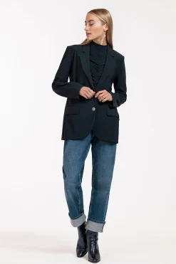 Camille button blazer - dark blue