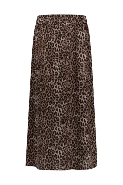 Caran satin animal skirt - chocolate/black