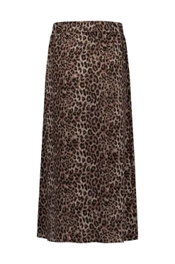 Caran satin animal skirt - chocolate/black