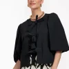 Celine 2way blouse - black