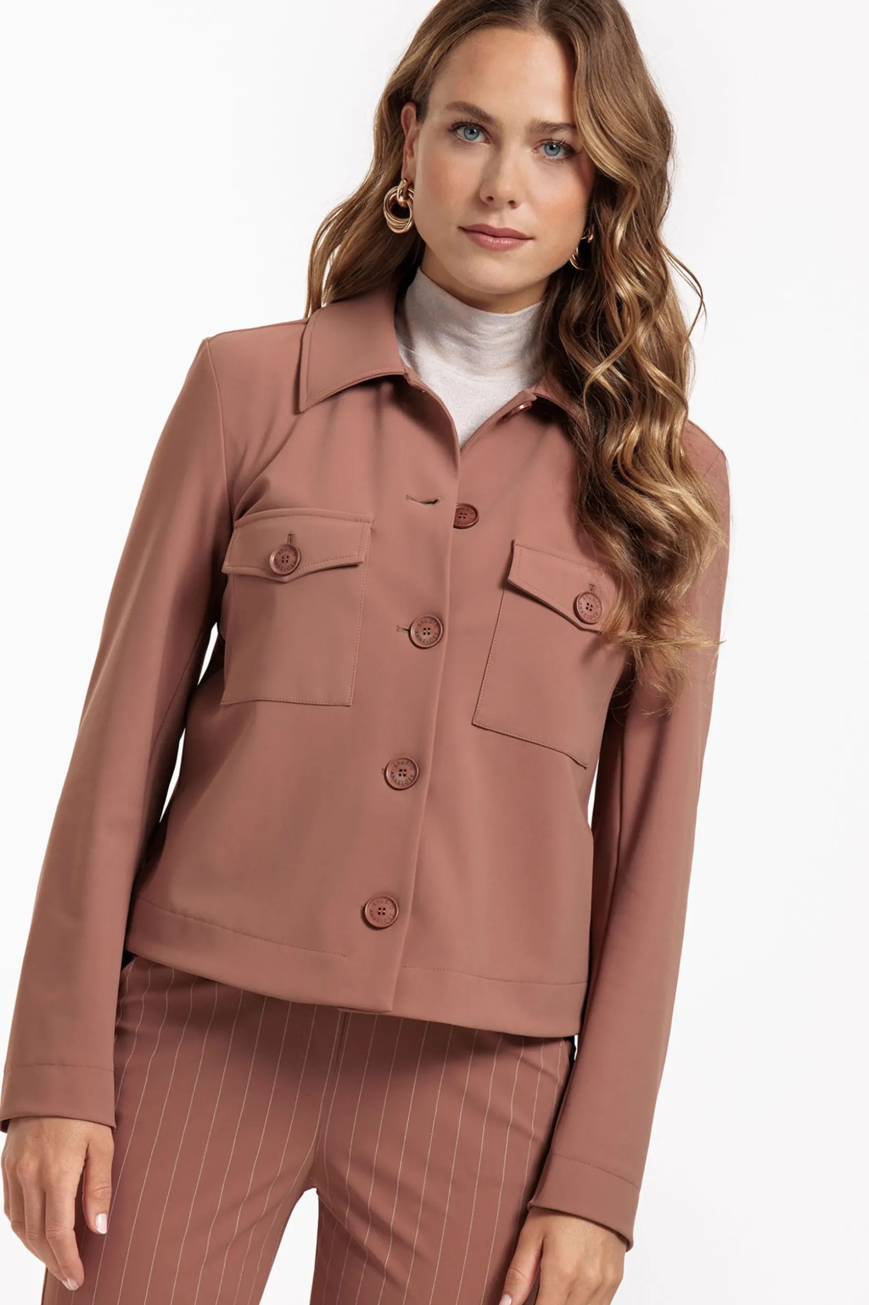 Claire bonded jacket - chocolate