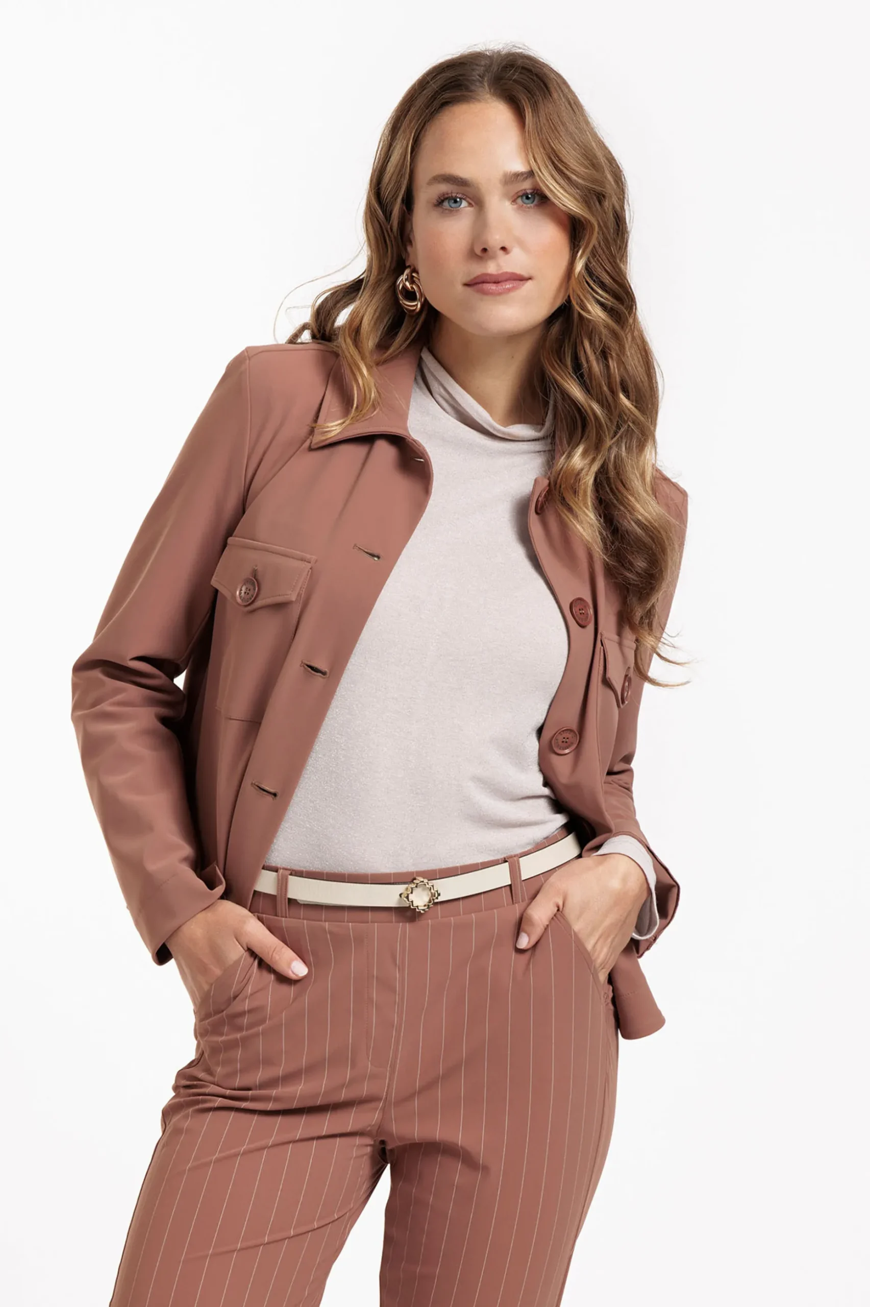 Claire bonded jacket - chocolate