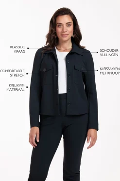 Claire bonded jacket - dark blue