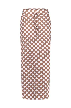 Cloe dot skirt - chocolate/off white