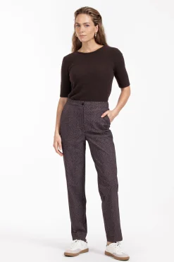 Collins herringbone trousers - black/espresso