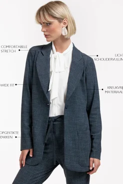 Daan bnd dnm tweed blazer - midnight blue