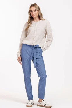 Dean pinstripe trousers - denim blue